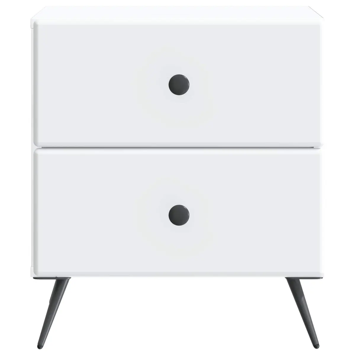 Bedside Cabinet White 43 x 34.5 x 47.5 cm Compact Storage Nightstand