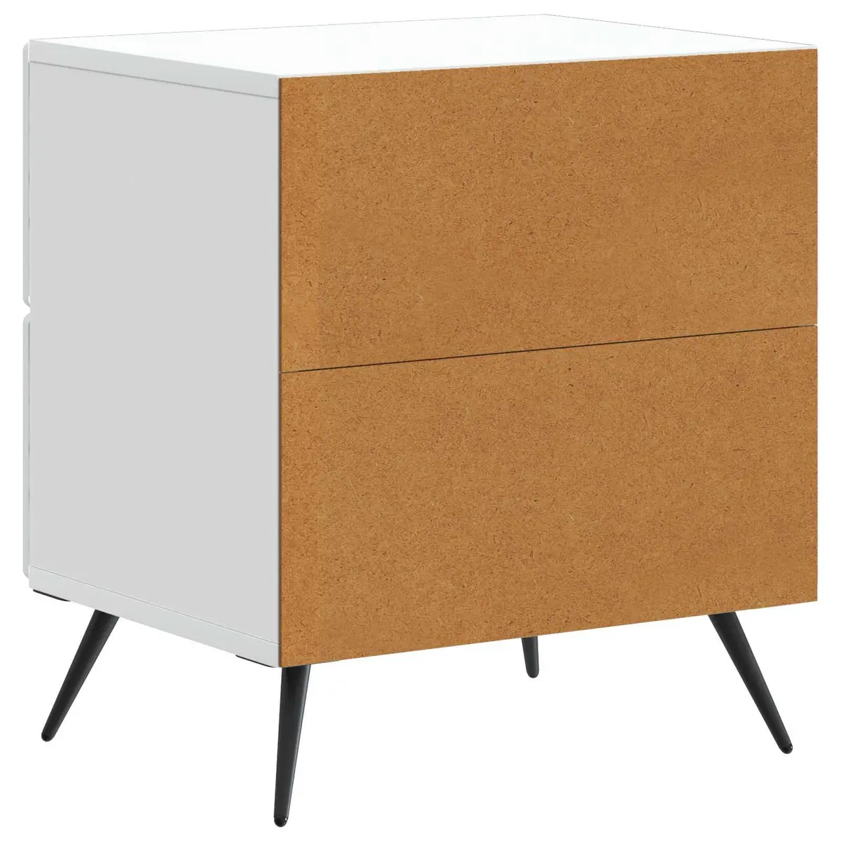 Bedside Cabinet White 43 x 34.5 x 47.5 cm Compact Storage Nightstand