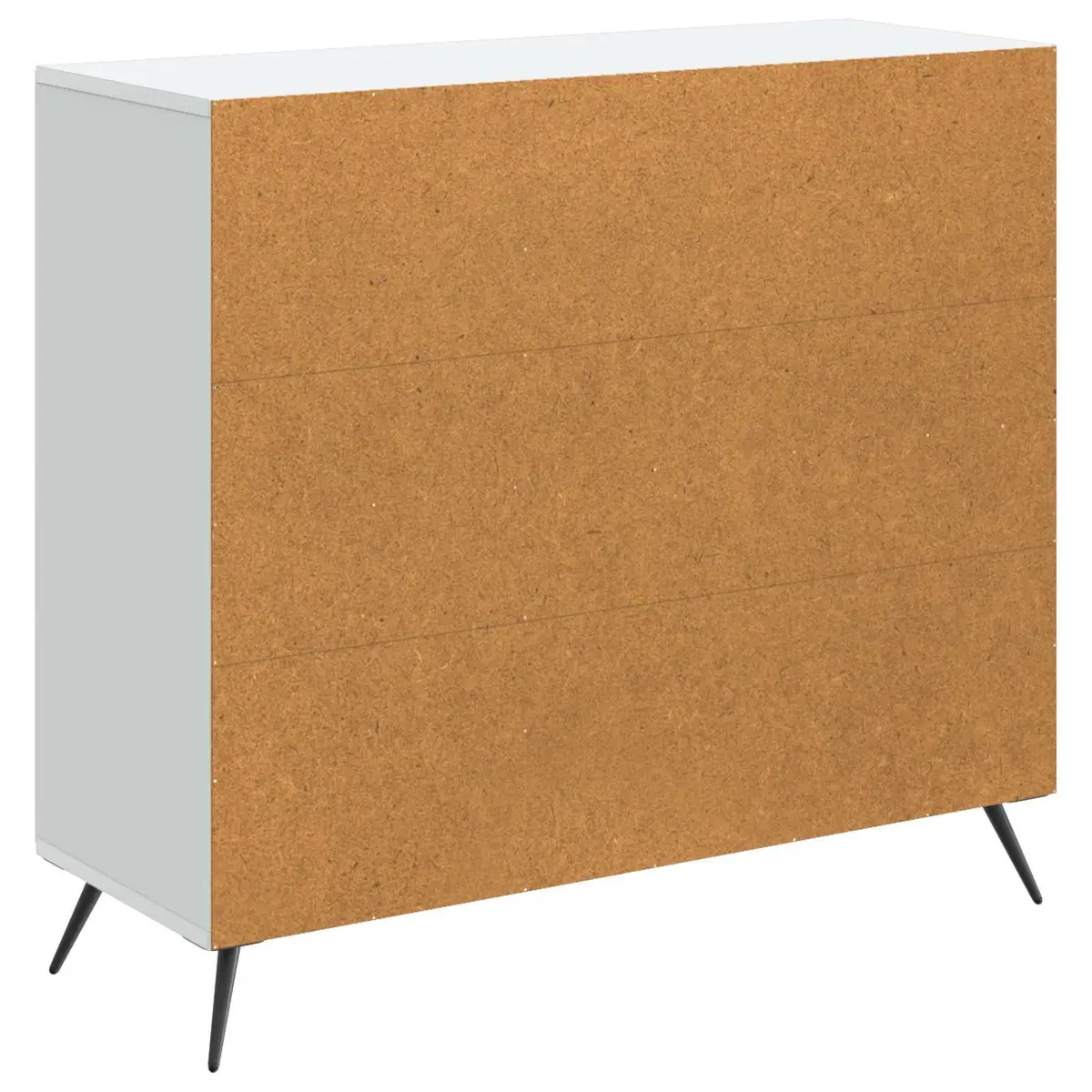 White Sideboard Buffet Storage Cabinet Engineered Wood Multiple Shelves and Compartments
