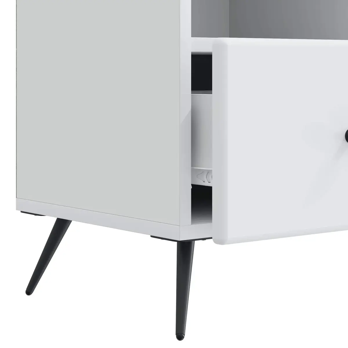 TV Cabinet White Engineered Wood Entertainment Unit Storage Drawers Shelves