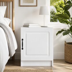 Bedside Cabinet White 43 x 34.5 x 47 cm Engineered Wood Nightstand Storage