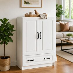 Elegant White Storage Cabinet 66x34.5x92cm for Your Home