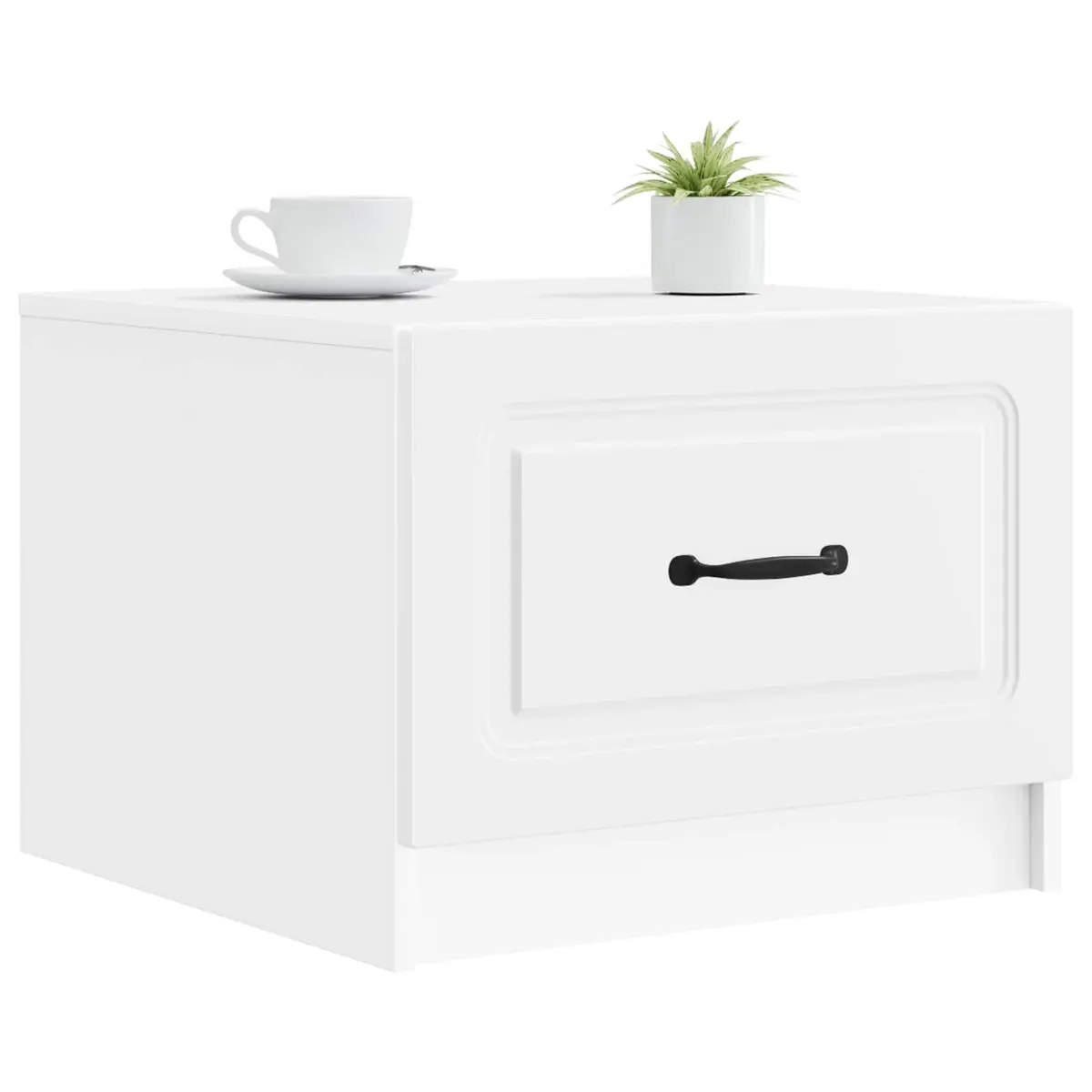 Coffee Table with Storage Drawer White Modern Accent Living Room Furniture