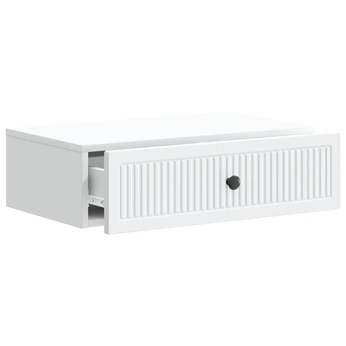 Wall-Mounted Side Table White Storage Cabinet Engineered Wood Living Room