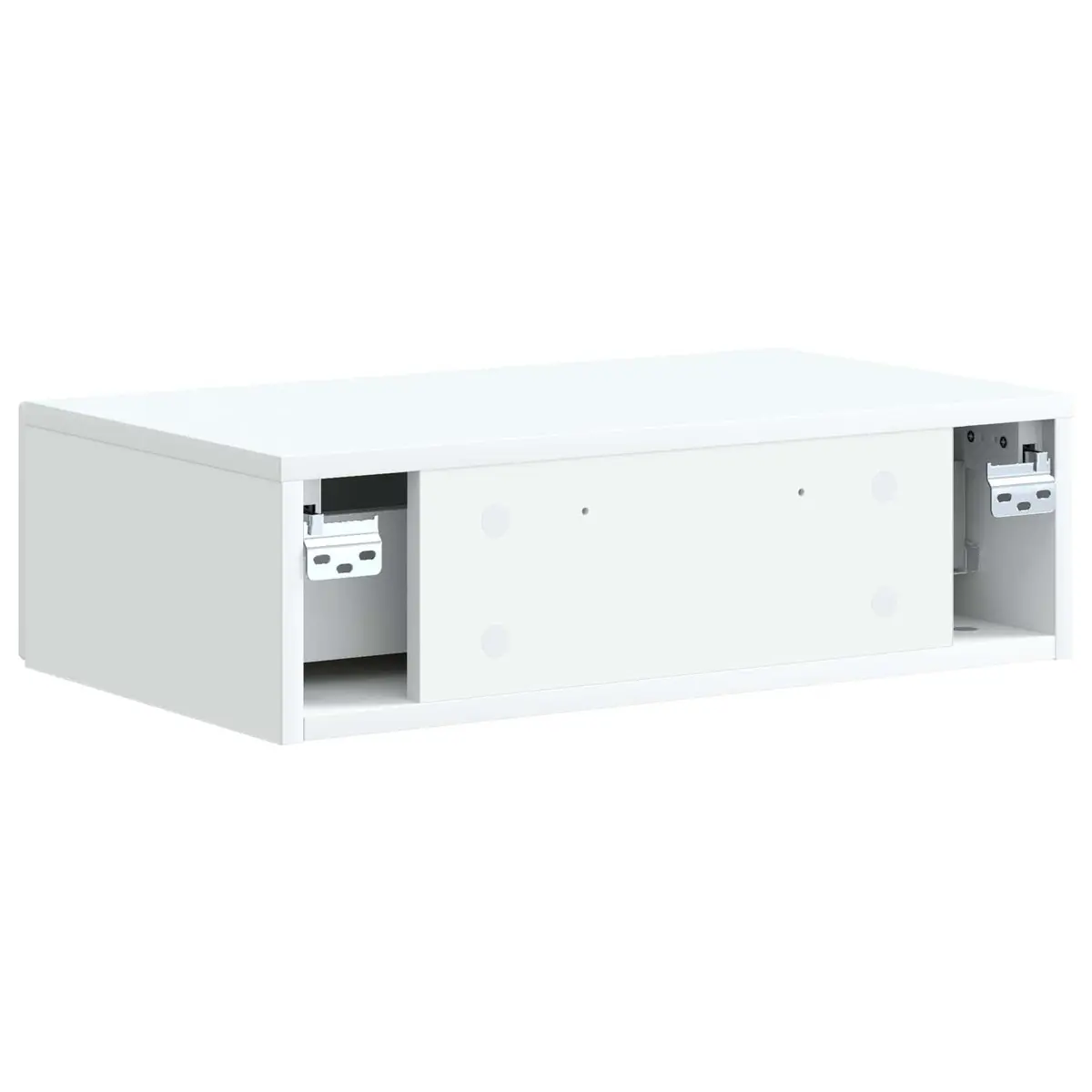 Wall-Mounted Side Table White Storage Cabinet Engineered Wood Living Room
