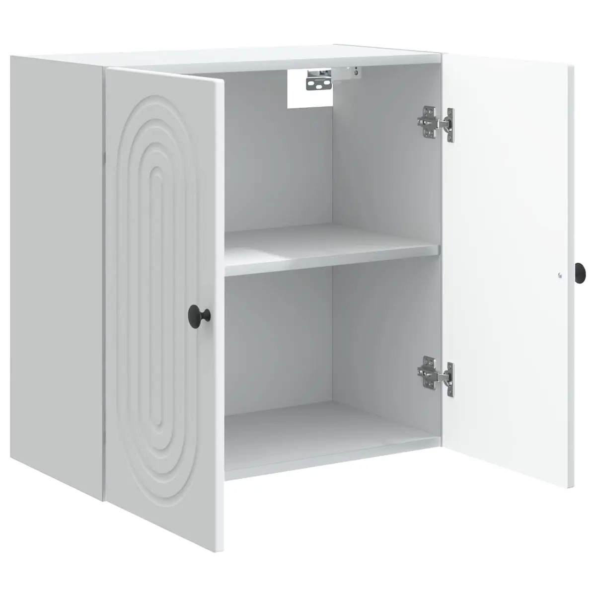 Wall-Mounted Storage Cabinet White 59 x 31 x 60 cm Vintage Aesthetic Space-Saving Organizer