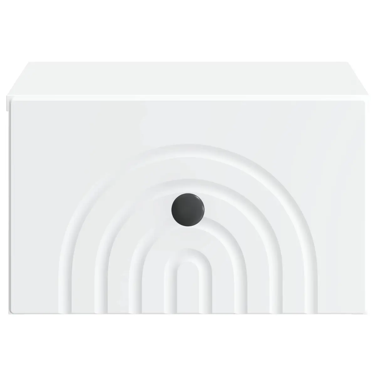 Wall Mounted White Bedside Cabinet Engineered Wood Compact Storage Drawer