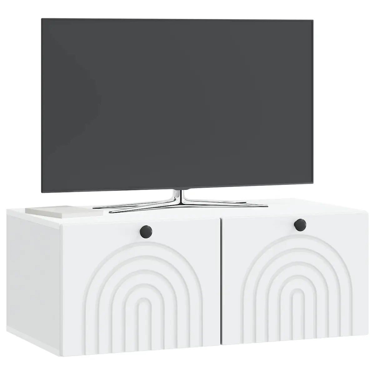 Wall-Mounted TV Cabinet 78.5cm White Storage Unit Media Organizer