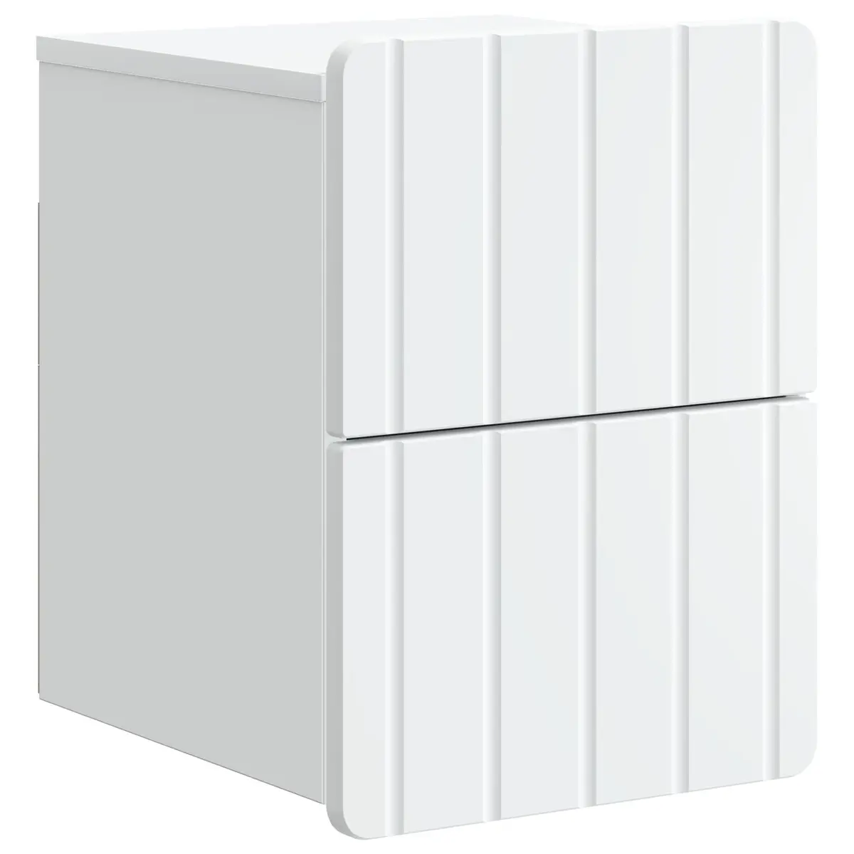 Wall-Mounted Nightstand White Engineered Wood Storage Cabinet Space Saver for Small Areas