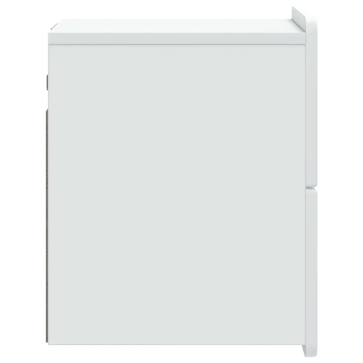 Wall-Mounted Nightstand White Engineered Wood Storage Cabinet Space Saver for Small Areas