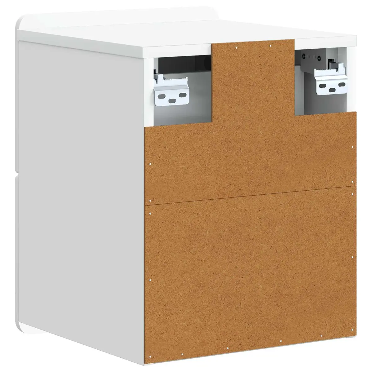 Wall-Mounted Nightstand White Engineered Wood Storage Cabinet Space Saver for Small Areas