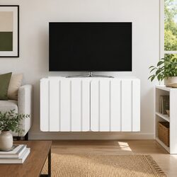 Space-Saving Wall-Mounted TV Cabinet in White