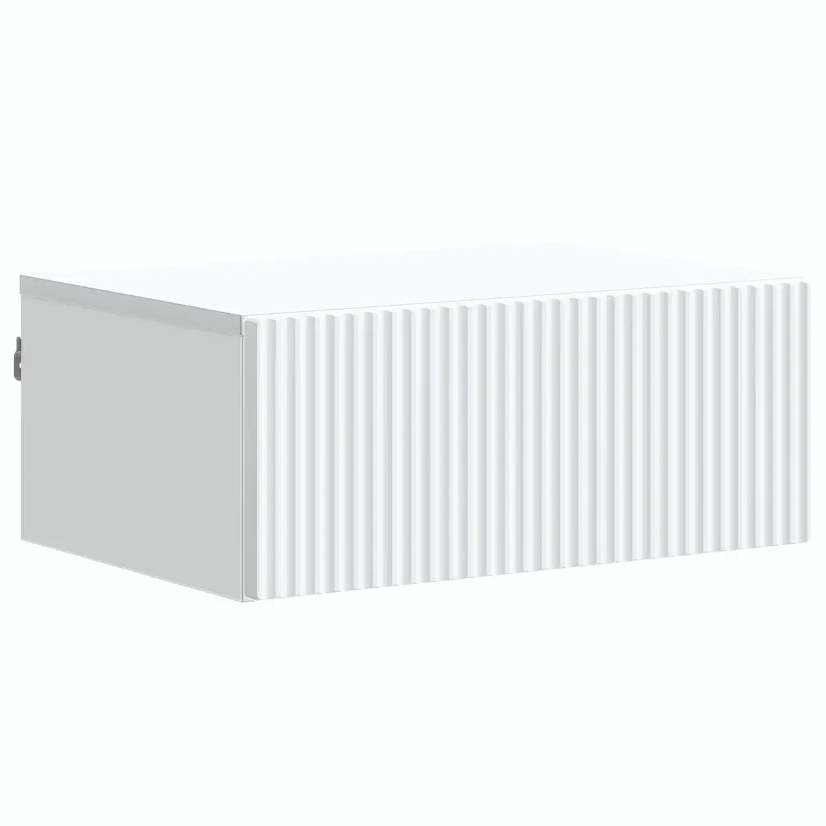 Wall-Mounted Bedside Cabinet White Compact Space-Saving Storage Organizer