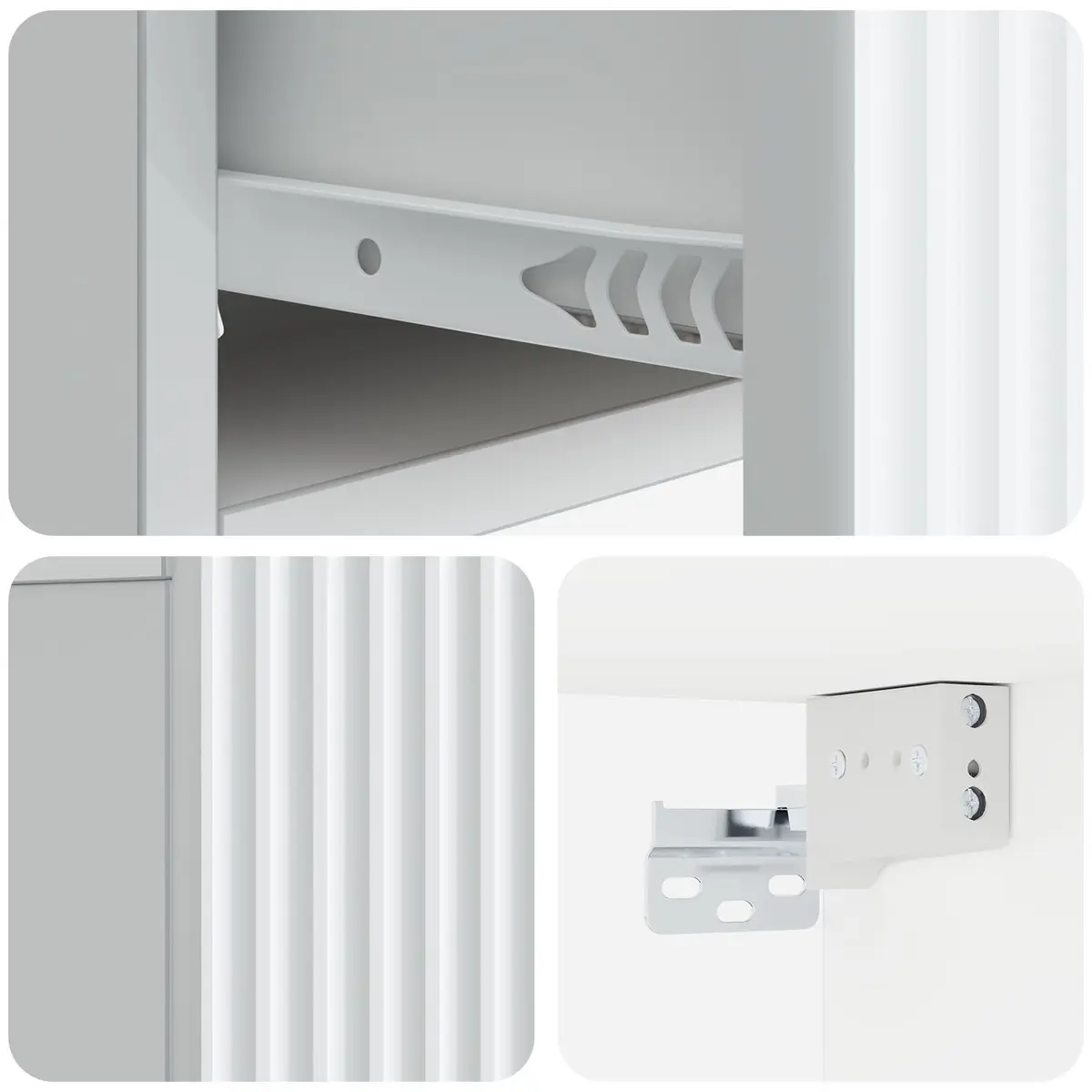 Wall-Mounted Bedside Cabinet White Compact Space-Saving Storage Organizer