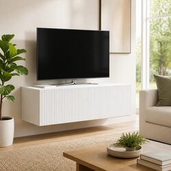 Modern White Wall-Mounted TV Cabinet Enhancing Your Space 98x41x30cm