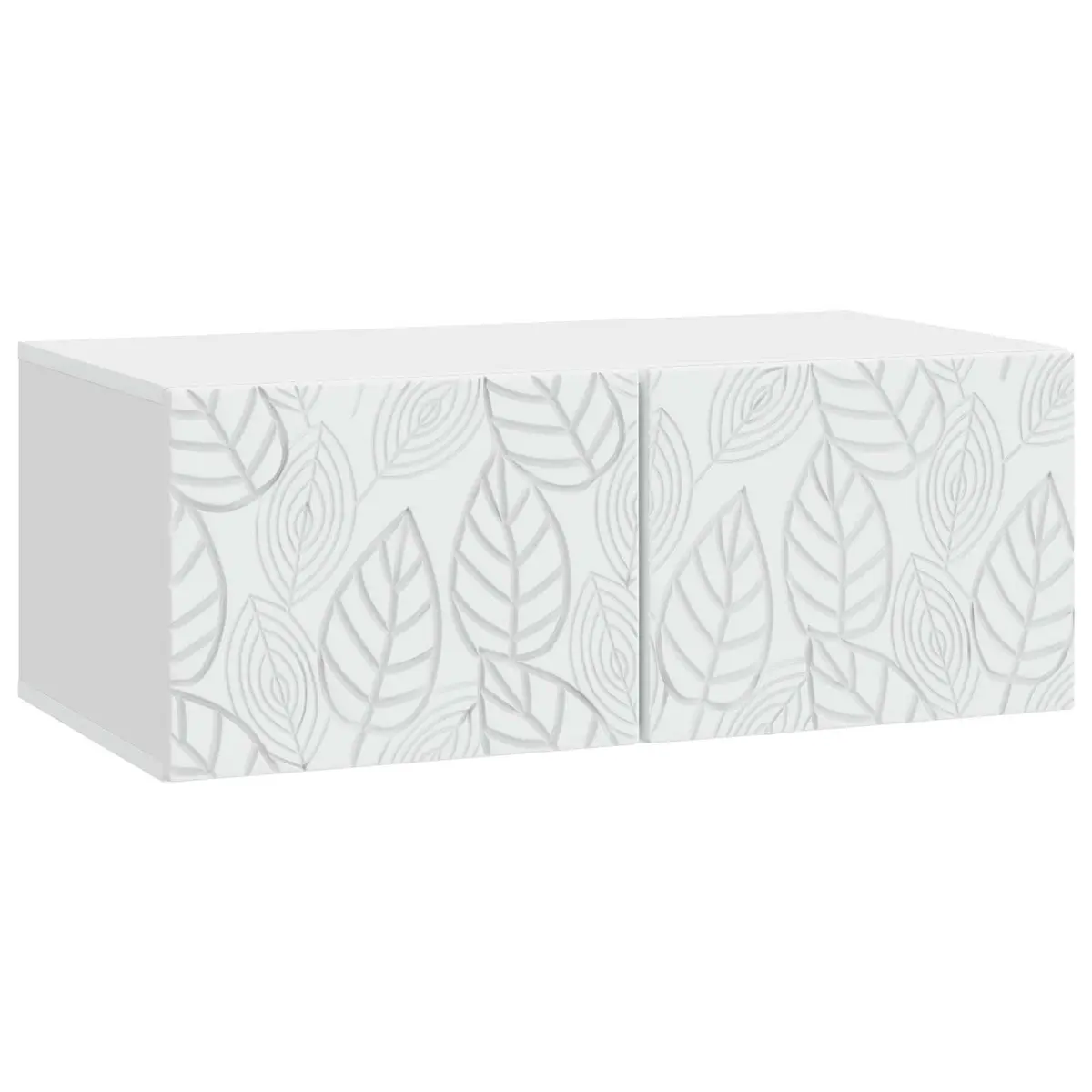 Wall Mounted TV Cabinet Storage Unit White Engineered Wood 78.5 x 31 cm with 90 Degree Swing Hinge Doors for Living Room