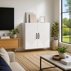 White Wall-Mounted Storage Cabinet for Your Living Space