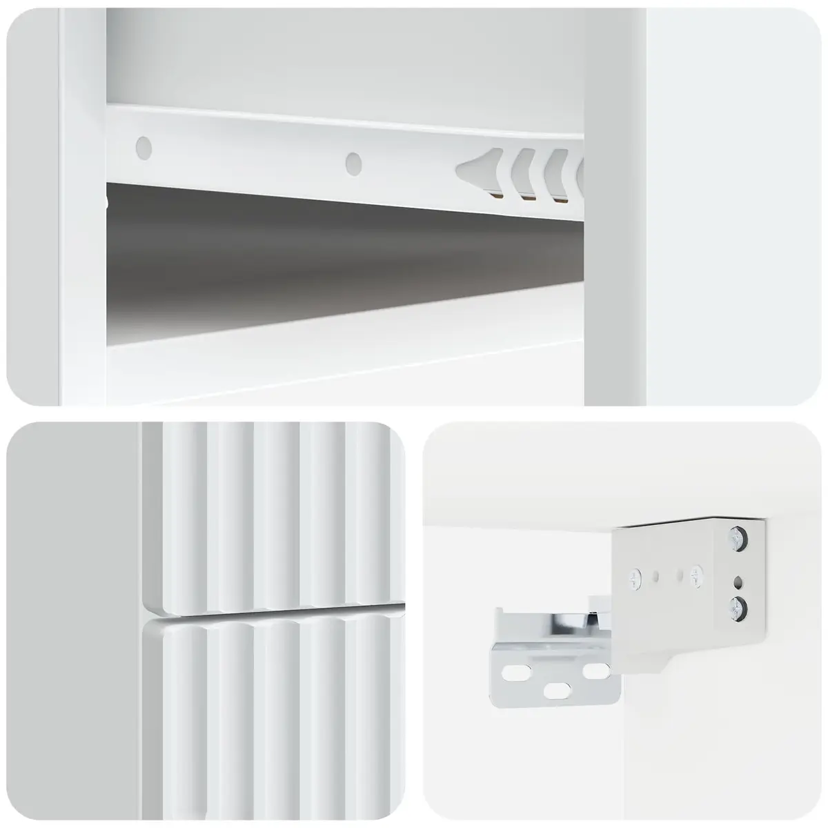 Wall-Mounted Bedside Cabinet Modern Storage Table White 34.5 x 33 x 40 cm