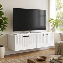 Space-Saving White TV Cabinet 98x41x30cm for Living Rooms