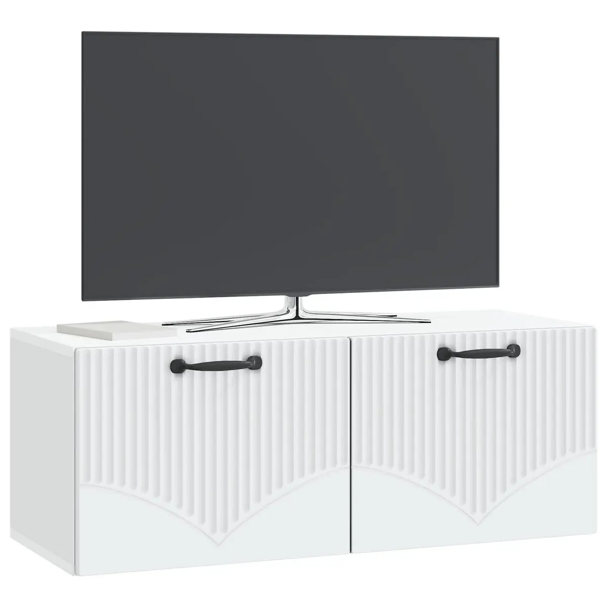 Wall-Mounted TV Cabinet 78.5 x 31 x 30 cm White Modern Media Storage Unit Floating Entertainment