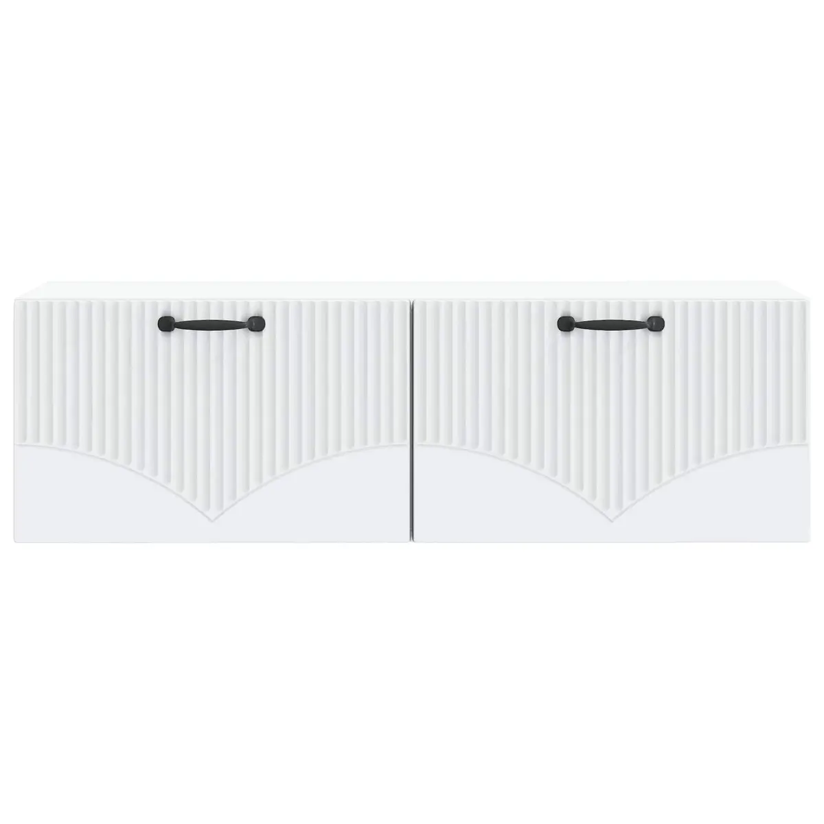 Wall-Mounted TV Cabinet White Modern Storage Unit 90° Swing Hinge Doors