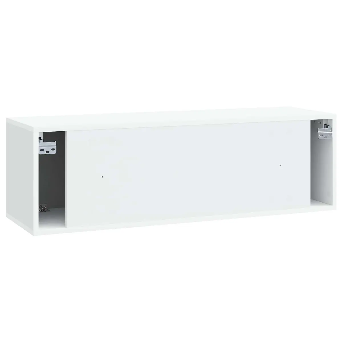 Wall-Mounted TV Cabinet White Modern Storage Unit 90° Swing Hinge Doors