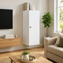 Effortless Organization with White Wall-Mounted Cabinet 33x34.5x90cm