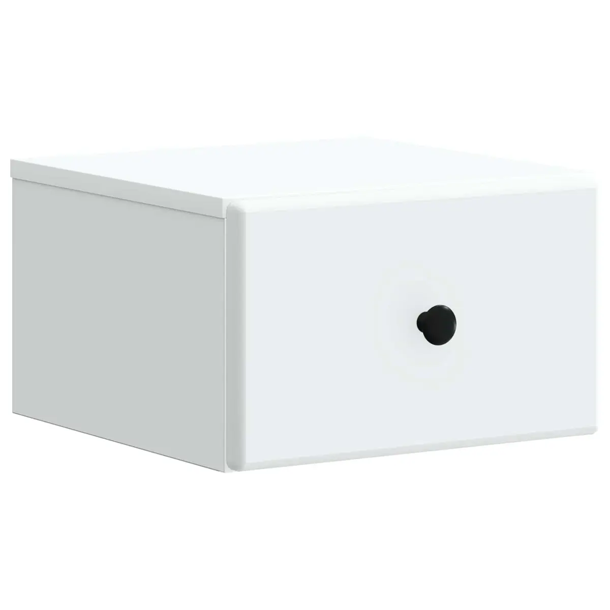 Wall-Mounted Bedside Cabinet White Compact Storage Drawer for Bedroom Living