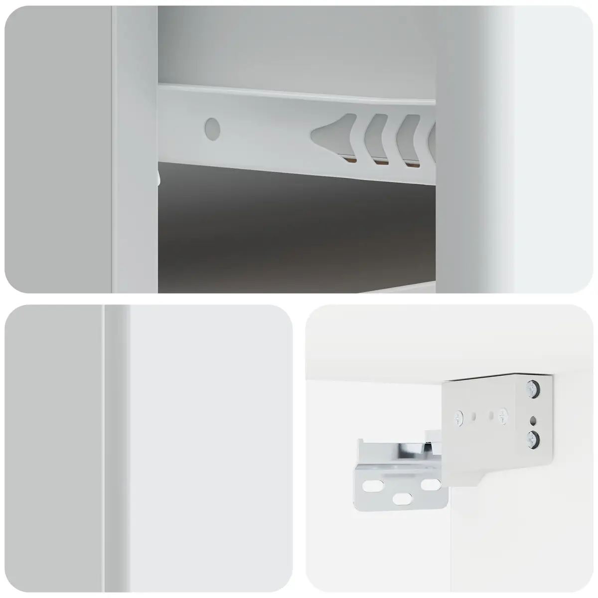 Wall-Mounted Bedside Cabinet White Compact Storage Drawer for Bedroom Living