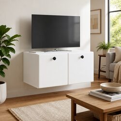 Space-Saving White Wall-Mounted Media Organiser