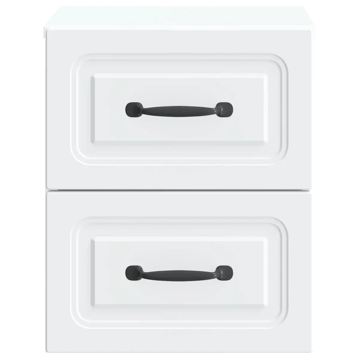 Wall-Mounted Bedside Cabinet White Compact Storage with Sliding Doors