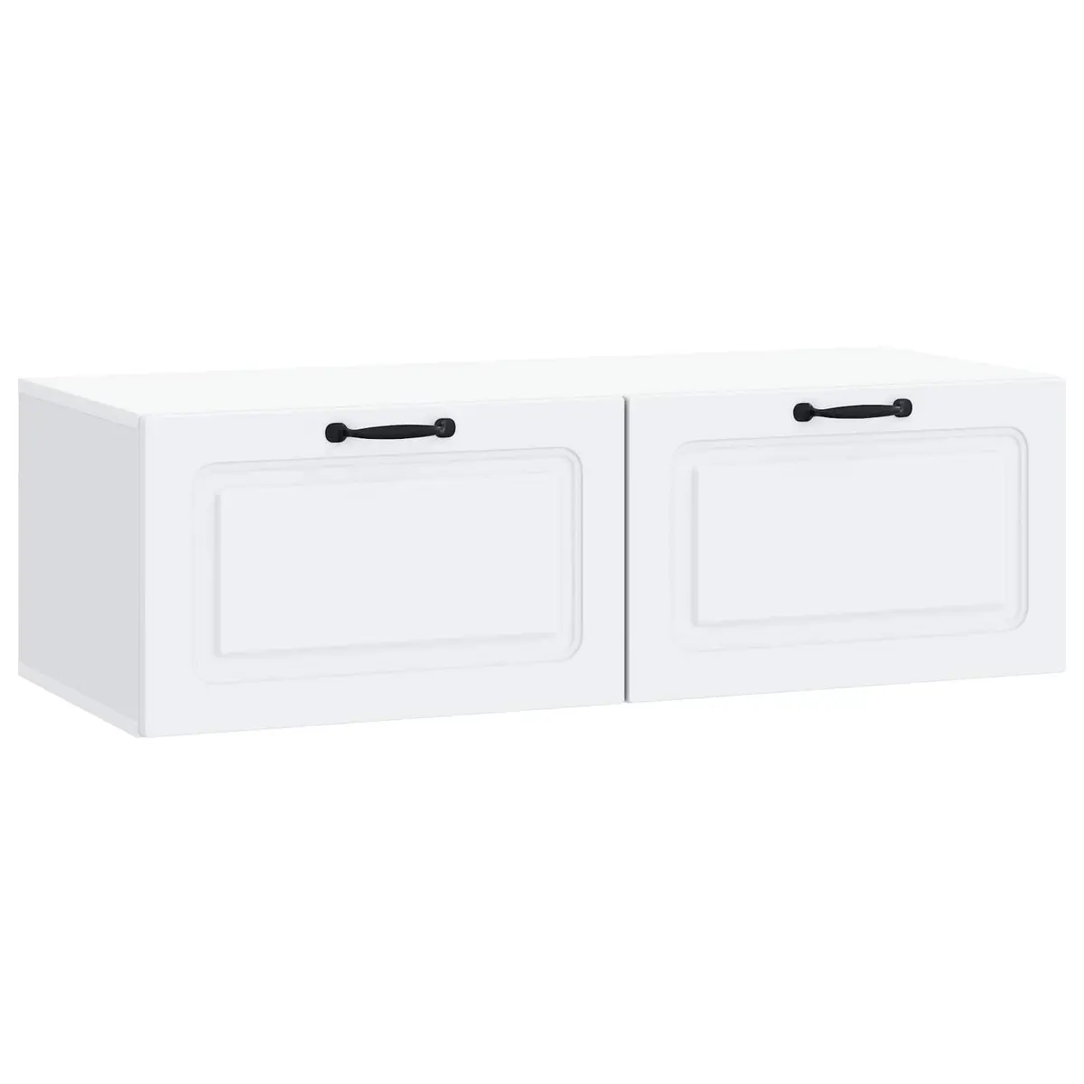 White Wall-Mounted TV Cabinet Entertainment Unit Engineered Wood 98 x 41 x 30 cm