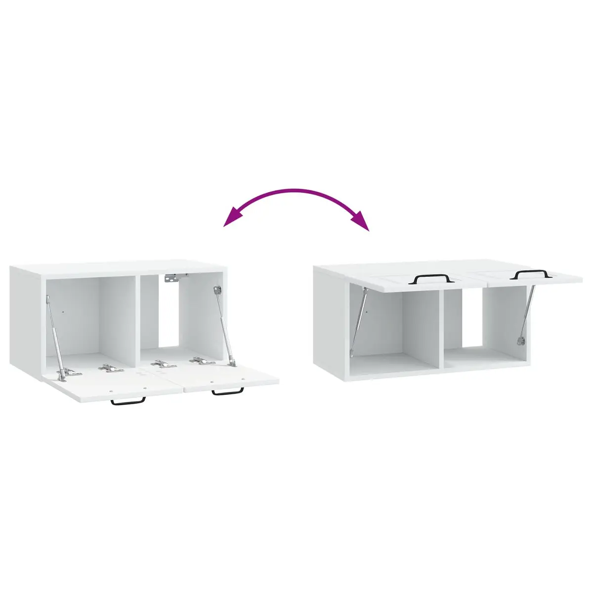 Wall-Mounted TV Cabinet White 59.5 x 31 x 30 cm Space-Saving Entertainment Unit