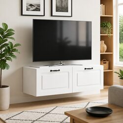 Elevate Your Space with a White Wall-Mounted TV Cabinet 98 x 31 x 30 cm