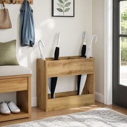 Stylish Entryway Umbrella Stand Rack in Brown Finish