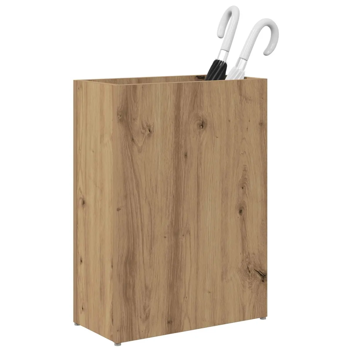 Umbrella Stand Rectangular Brown Engineered Wood Multiple Compartments for Entryway Hallway Storage