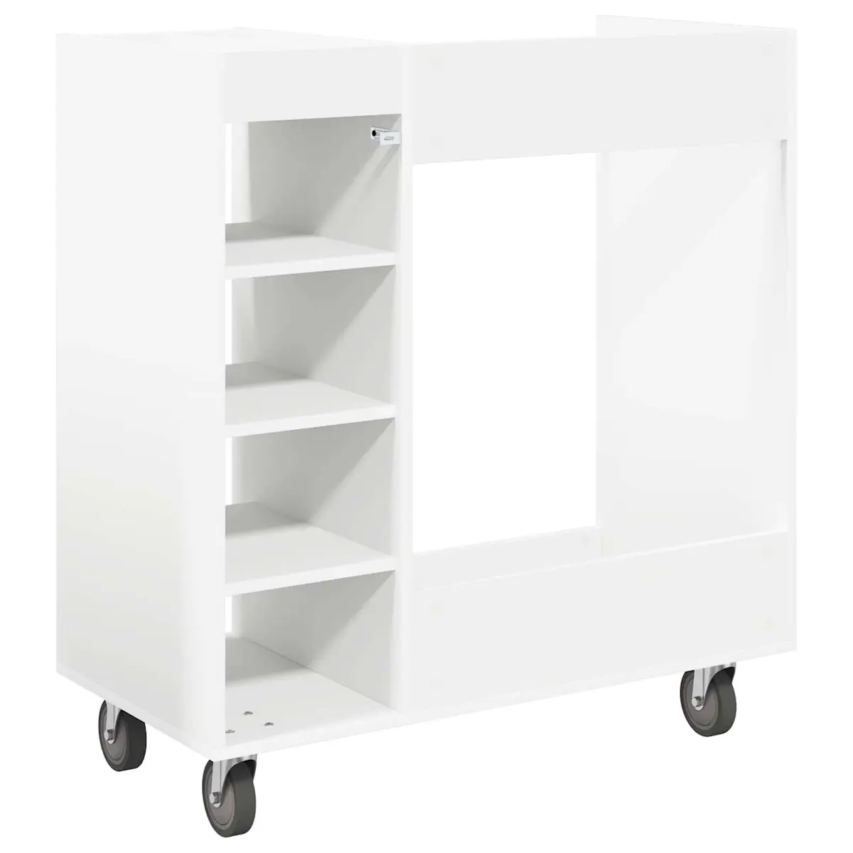 White Wooden Golf Cabinet with Shelves Indoor Storage for Golf Gear and Accessories