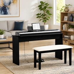 Elevate Your Space with a Black Oak Keyboard Stand