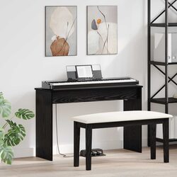 Elevate Your Space with a Black Oak Keyboard Stand