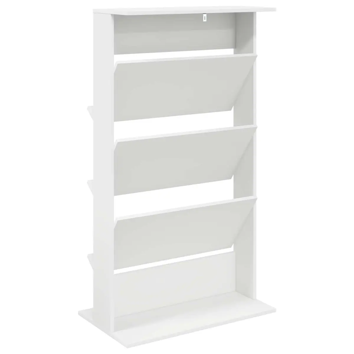 Magazine Rack with Shelf White Free-standing Organizer for Living Room Bedroom