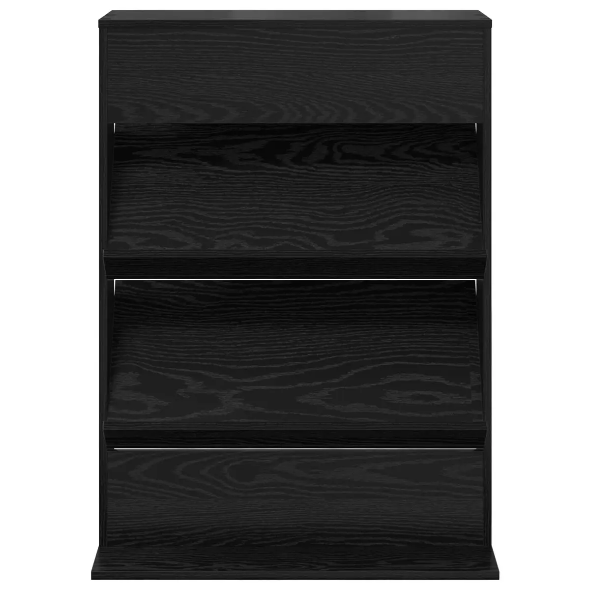 Magazine Rack Black Oak Storage Shelving Unit Engineered Wood Organiser Living