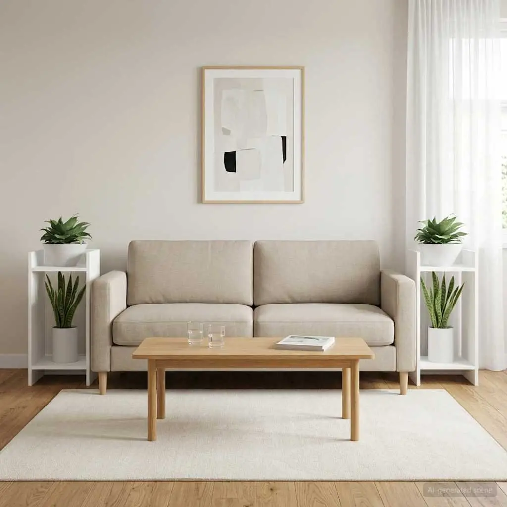 Plant Stand 30x30x60cm Indoor Display Shelf Open Frame Engineered Wood 2 Pcs White