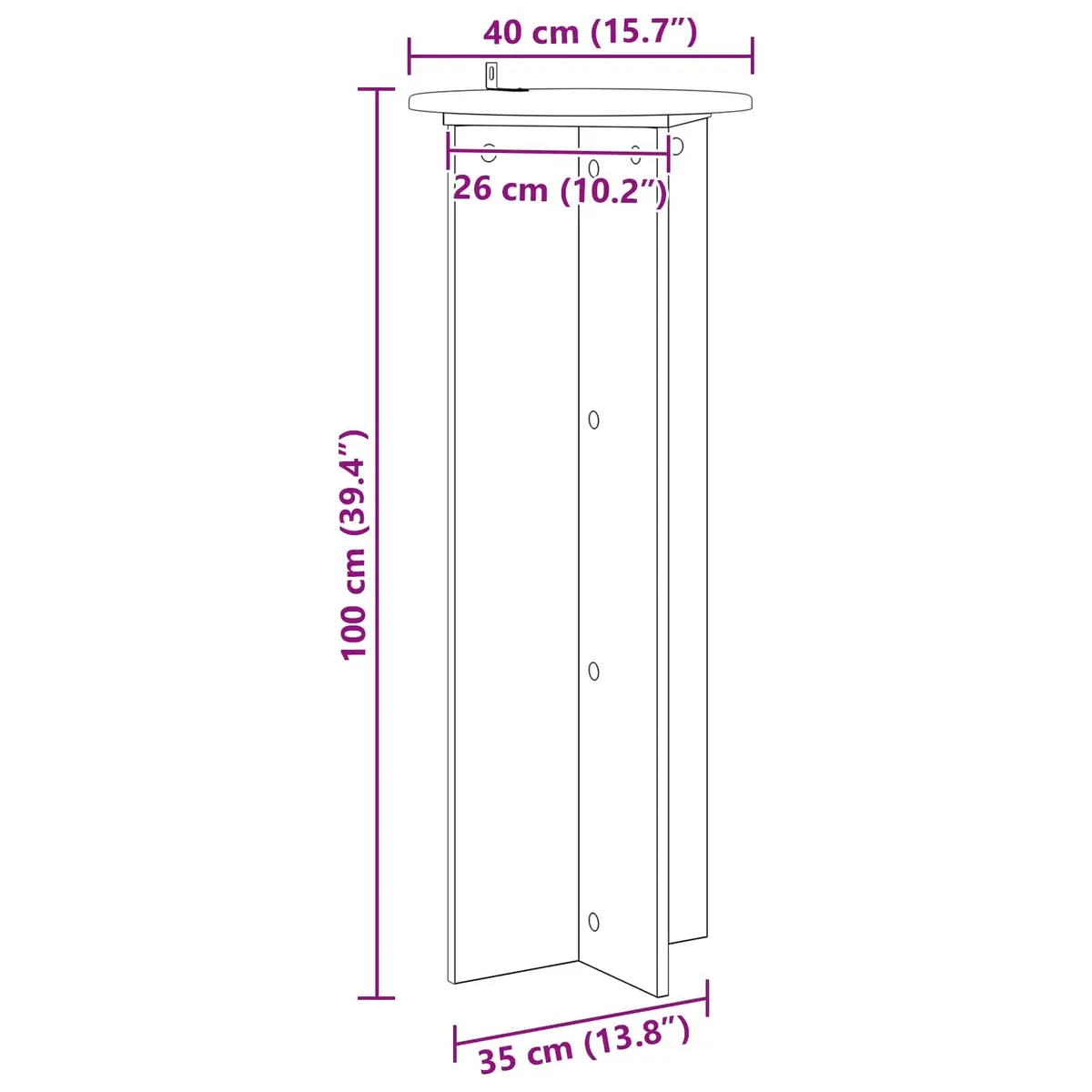 Plant Stand 2 pcs Ø40 x 100 cm Modern Contemporary Indoor Display