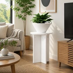 Enhance Your Space with 2 Modern White Plant Stands