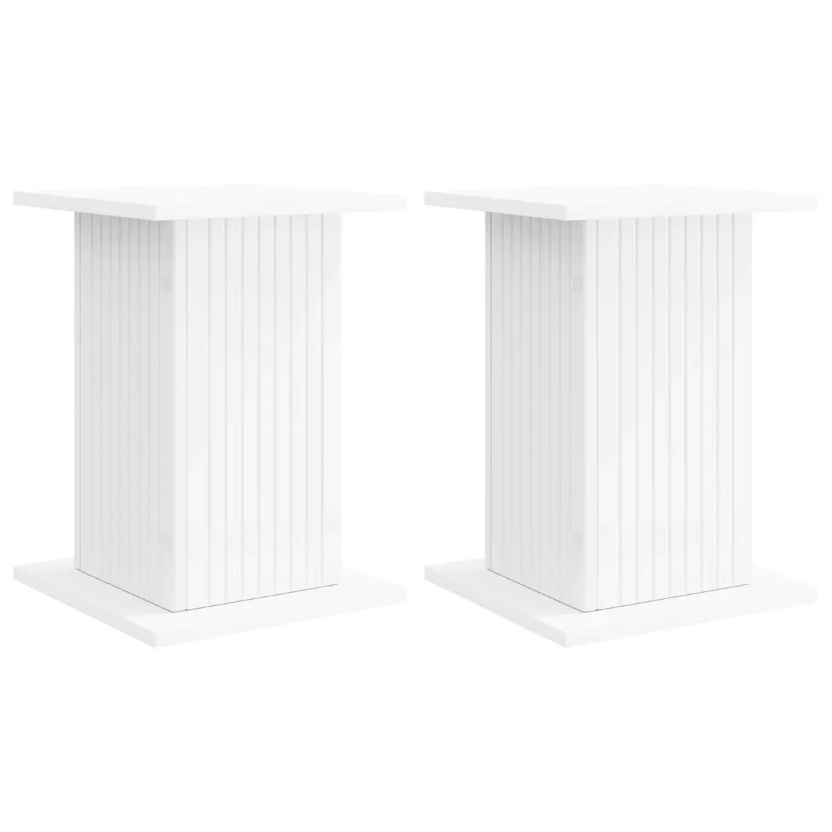 Plant Stand 30.5cm White Modern Indoor Display Riser 2 Pieces