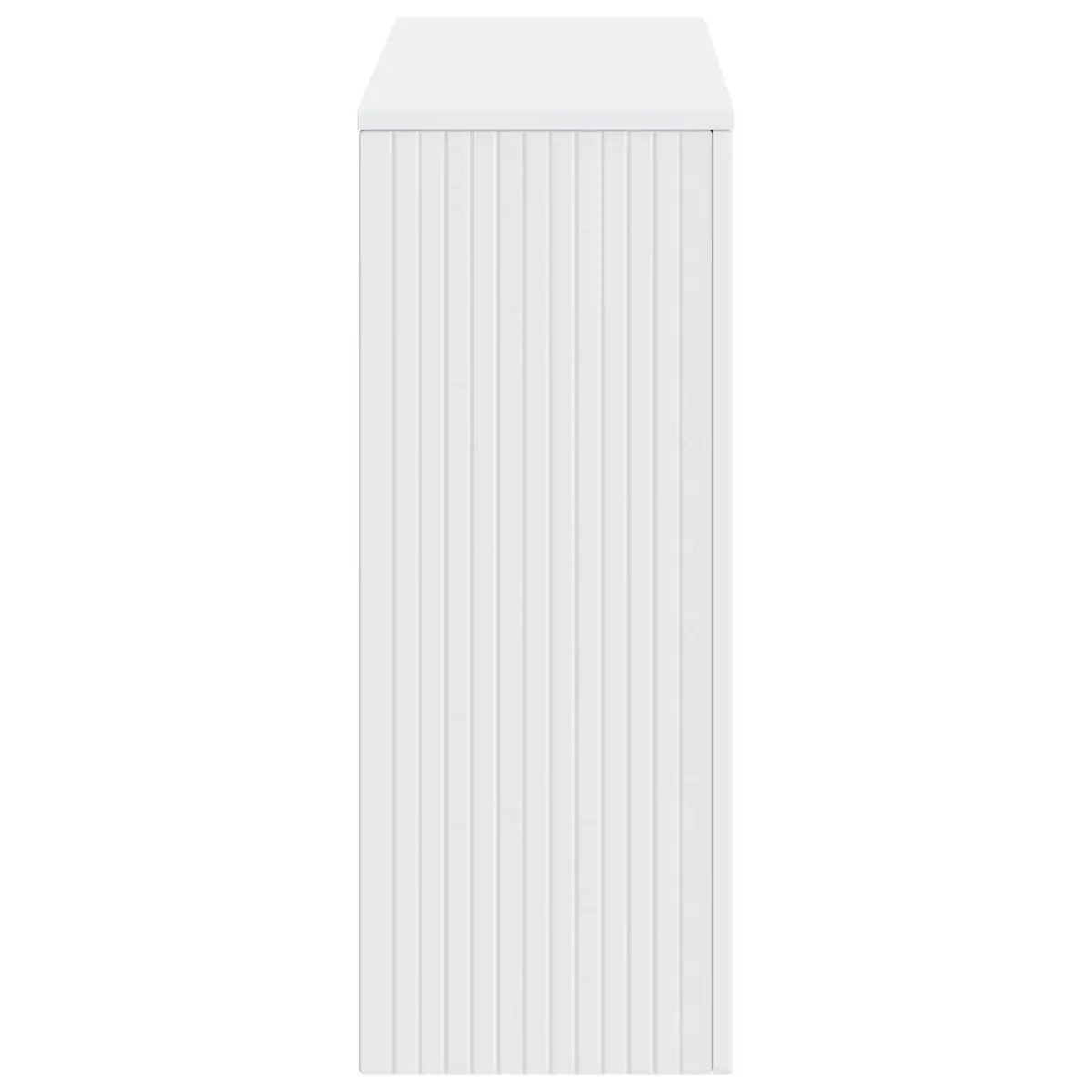 Console Table White Striped Hallway Living Room Office Storage Shelves Drawers
