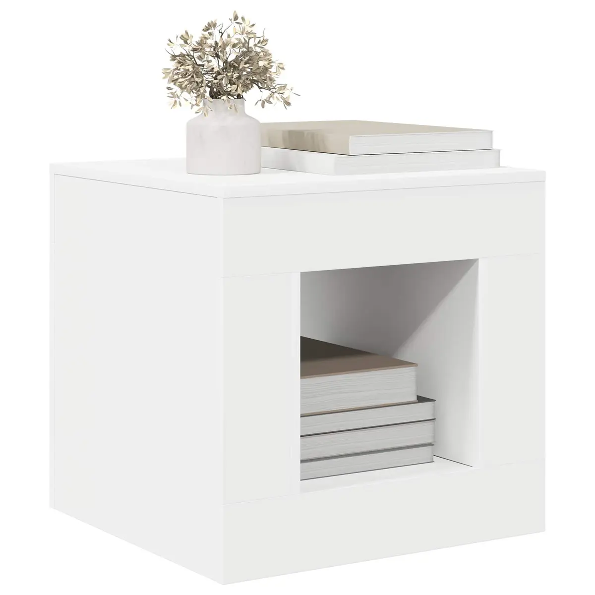 White Coffee Table Modern Living Room Accent Decor Small Space Furniture