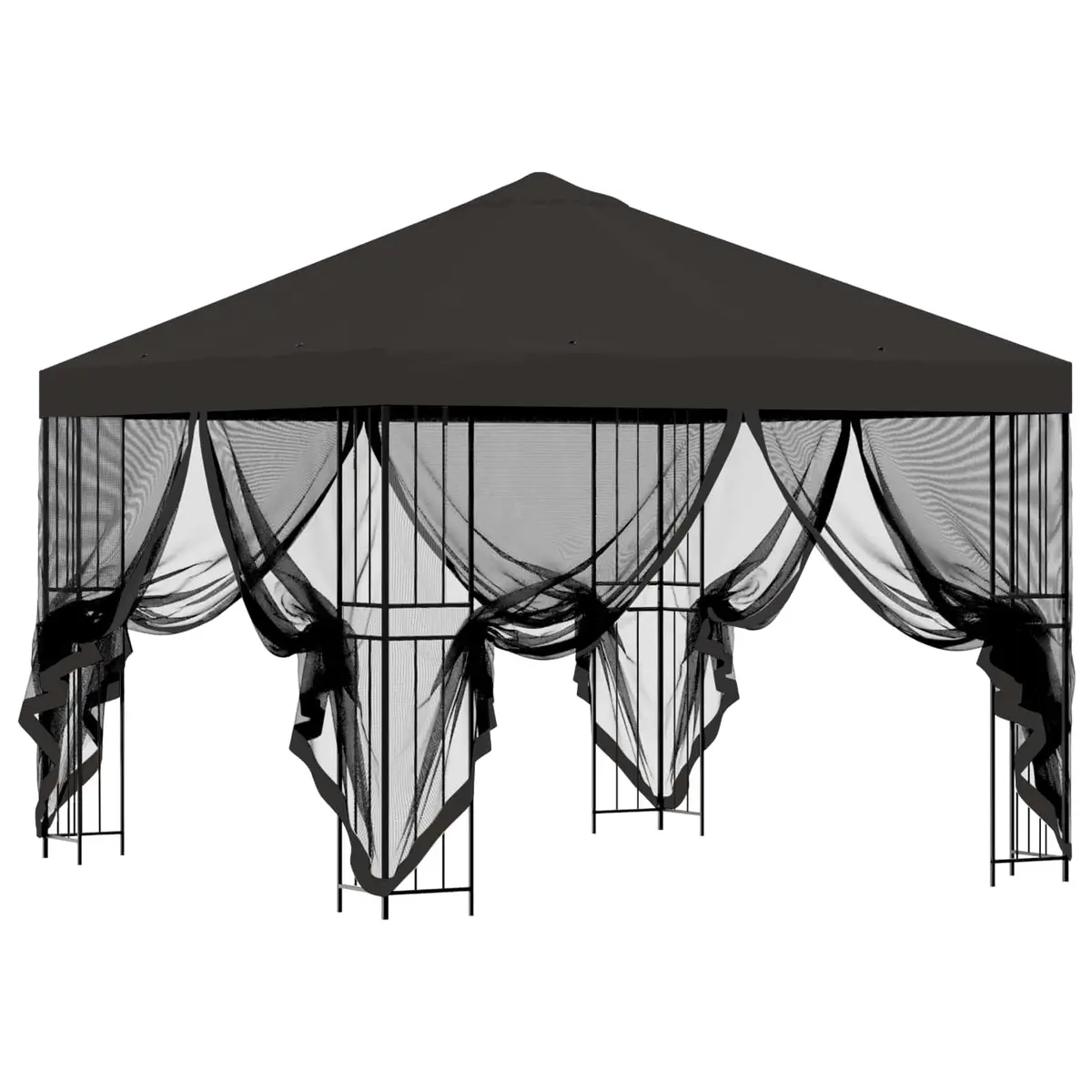 Garden Gazebo 3x3m Outdoor Canopy Pavilion with Sidewalls Anthracite Patio Shade