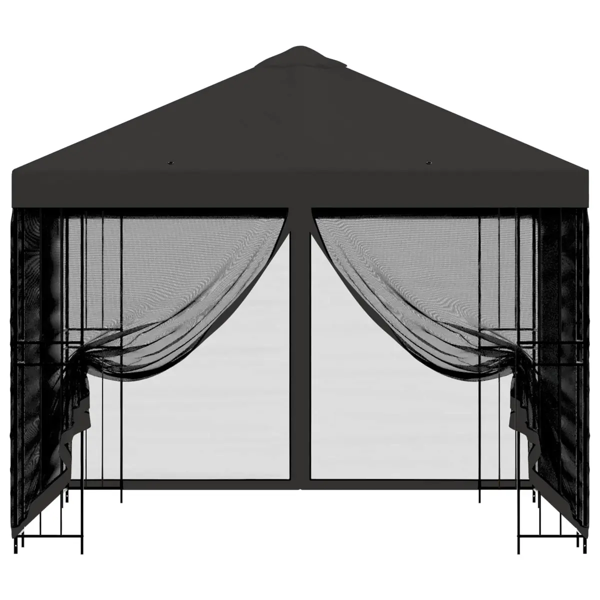 Garden Gazebo 3x3m Outdoor Canopy Pavilion with Sidewalls Anthracite Patio Shade
