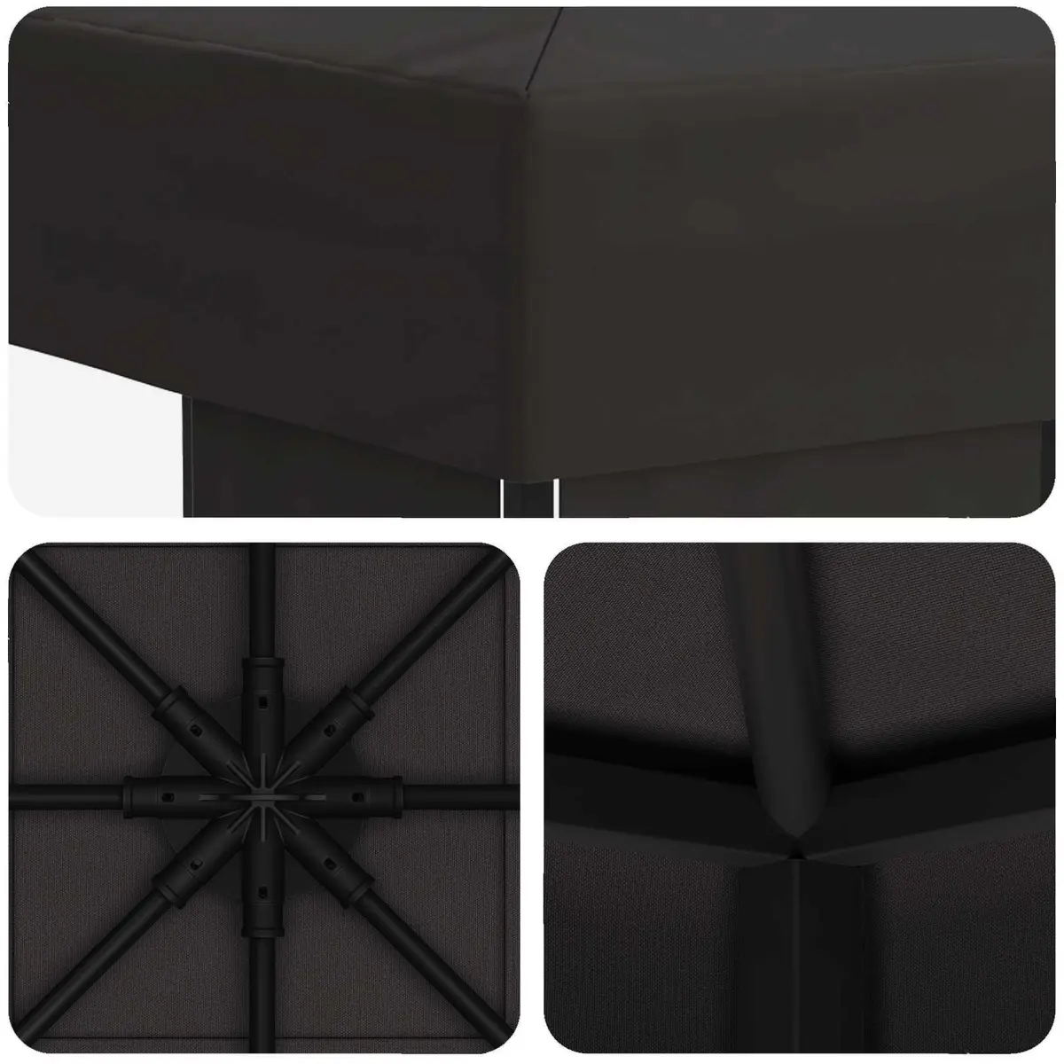 Outdoor Gazebo 3 x 3 m Anthracite Canopy Steel Frame Sun Shade